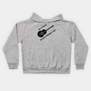 six strings, infinite possibilities Kids Hoodie